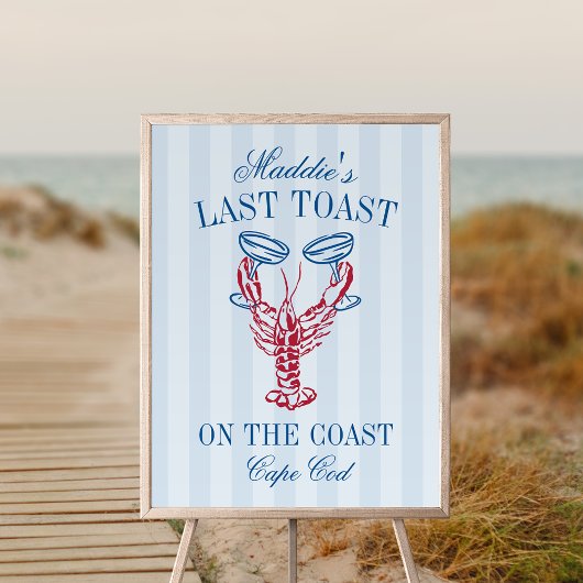 Laatste toast op de kust Kreeft Bachelorette Sign Poster