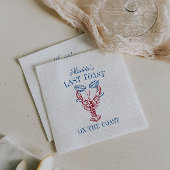 Laatste toast op de kust Lobster vrijgezellenfeest Servet