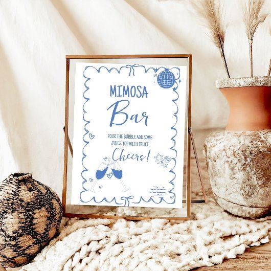 Laatste toast op de kust Mimosa Bar Tafelbord Poster