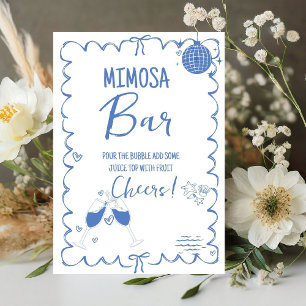 Laatste toast op de kust Mimosa Bar Tafelbord Reclamebord Met Voetstuk