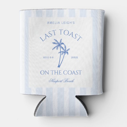 Laatste toast op de kust Palm Trees Bachelorette Blikjeskoeler (Voorkant)