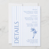 Laatste toast op de kust Palm Trees Bachelorette Kaart (Achterkant)