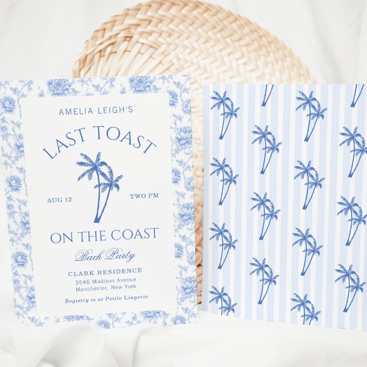 Laatste toast op de kust Palm Trees Bachelorette Kaart