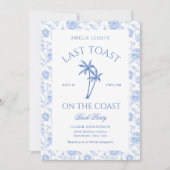 Laatste toast op de kust Palm Trees Bachelorette Kaart (Voorkant)