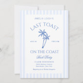 Laatste toast op de kust Palm Trees Bachelorette Kaart (Voorkant)