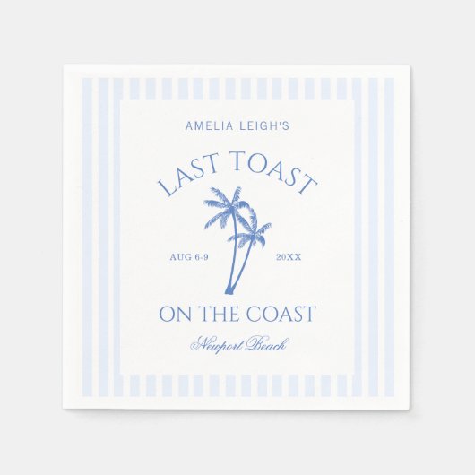 Laatste toast op de kust Palm Trees Bachelorette Servet (Voorkant)