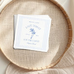 Laatste toast op de kust Palm Trees Bachelorette Servet<br><div class="desc">Presentatie van de 'Last Toast on the Coast Invitation',  een prachtige aanvulling op uw vrijgezellenfeest. Deze uitnodiging maakt deel uit van onze Coastal Blue Bachelorette Suite,  die een verfijnd kustgevoel uitstraalt met zijn opvallende blauwe kleurenschema.</div>