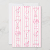 Laatste toast op de kust Roze Bloemen Bachelorette Kaart (Achterkant)