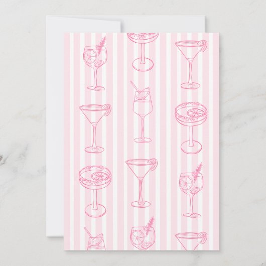 Laatste toast op de kust roze vrijgezellenfeest kaart (Achterkant)