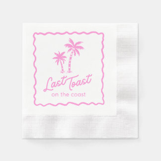 Laatste toast op de kust Roze vrijgezellenfeest Servet