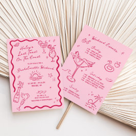 Laatste toast op de kust roze vrijgezellenweekend kaart