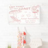 Laatste toast op de kust roze vrijgezellenweekend spandoek (Insitu)