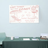 Laatste toast op de kust roze vrijgezellenweekend spandoek (Beurs)