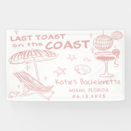 Laatste toast op de kust roze vrijgezellenweekend spandoek