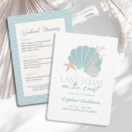 Laatste toast op de kust Shell Bachelorette Weeken Kaart
