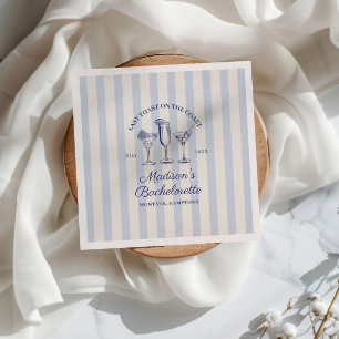 Laatste toast op de kust Stoffig Blauw Gestreept Servet