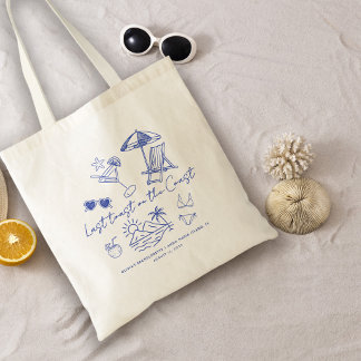 Laatste toast op de kust strand bruidsmeisjes welk tote bag