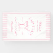 Laatste Toast Op De Kust Strand Roze Bachelorette Spandoek (Horizontaal)