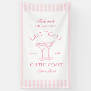 Laatste Toast Op De Kust Strand Roze Bachelorette Spandoek