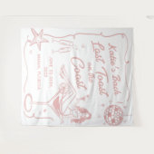 Laatste Toast Op De Kust Strand Roze Bachelorette Wandkleed (Voorkant (horizontaal))