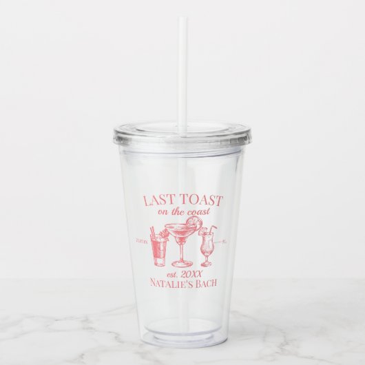 Laatste toast op de kust strand vrijgezellenfeest acryl drinkbeker (Voorkant)