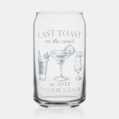 Laatste toast op de kust strand vrijgezellenfeest blikvorm glas (Voorkant)