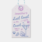 Laatste toast op de kust strand vrijgezellenfeest cadeaulabel (Voorkant)