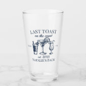 Laatste toast op de kust strand vrijgezellenfeest glas (Voorkant)