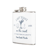 Laatste toast op de kust strand vrijgezellenfeest heupfles (Links)