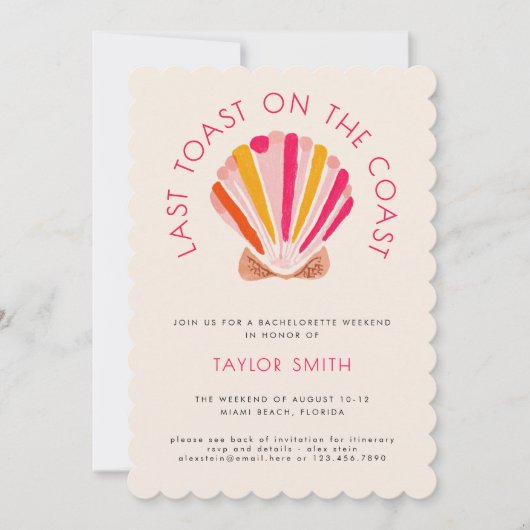 Laatste toast op de kust strand vrijgezellenfeest kaart (Voorkant)