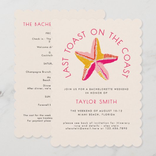 Laatste toast op de kust strand vrijgezellenfeest kaart (Voorkant / Achterkant)