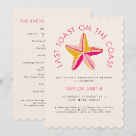 Laatste toast op de kust strand vrijgezellenfeest kaart