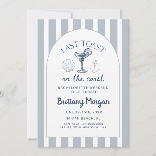 Laatste toast op de kust strand vrijgezellenfeest kaart (Voorkant)