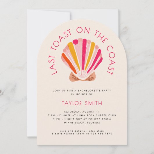 Laatste toast op de kust strand vrijgezellenfeest kaart (Voorkant)