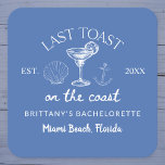 Laatste toast op de kust strand vrijgezellenfeest kartonnen onderzetters<br><div class="desc">Verhoog uw feest met de Last Toast On The Coast Beach Bachelorette Party Square Paper Onderzetter. Met een levendig ontwerp met een strandthema en een speelse slogan, zijn deze onderzetters ideaal voor het toevoegen van een feestelijk tintje aan uw strandvrijgezellenfeest. Gemaakt van hoogwaardig, absorberend papier, ze beschermen effectief oppervlakken tegen...</div>