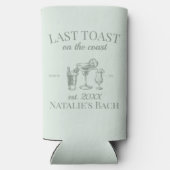 Laatste toast op de kust strand vrijgezellenfeest seltzer blikjeskoeler (Achterkant)