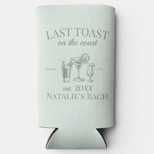 Laatste toast op de kust strand vrijgezellenfeest seltzer blikjeskoeler (Voorkant)