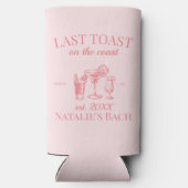 Laatste toast op de kust strand vrijgezellenfeest seltzer blikjeskoeler (Achterkant)