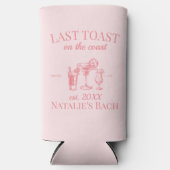 Laatste toast op de kust strand vrijgezellenfeest seltzer blikjeskoeler (Voorkant)