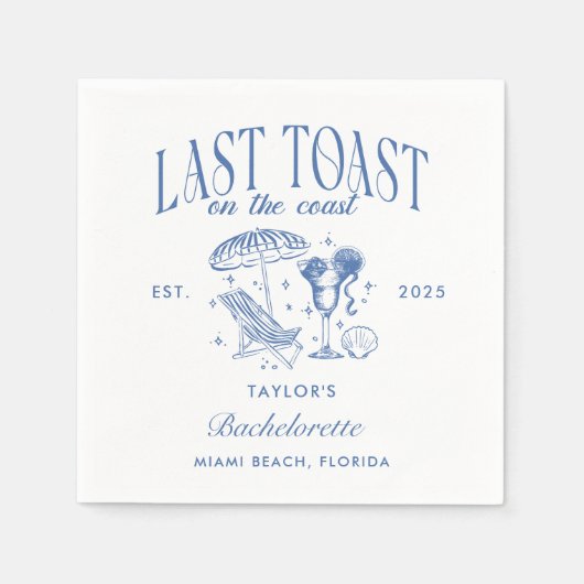 Laatste toast op de kust strand vrijgezellenfeest servet (Voorkant)