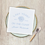 Laatste toast op de kust strand vrijgezellenfeest servet<br><div class="desc">Laatste toost op de Coast Bachelorette Party servetten. Voeg een persoonlijk tintje toe aan uw feestje met deze gepersonaliseerde servetten. Met een lichtblauwe achtergrond en zeeschelp brengen deze servetten een frisse strandvibe naar uw feest.</div>