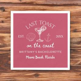 Laatste toast op de kust strand vrijgezellenfeest servet