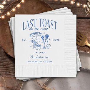 Laatste toast op de kust strand vrijgezellenfeest servet