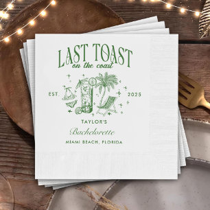 Laatste toast op de kust strand vrijgezellenfeest servet