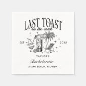 Laatste toast op de kust strand vrijgezellenfeest servet (Voorkant)