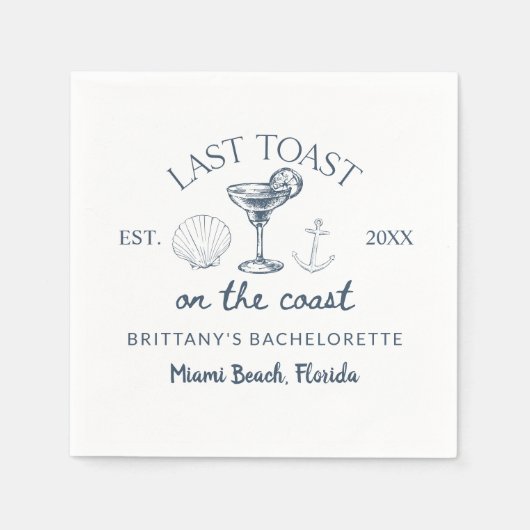 Laatste toast op de kust strand vrijgezellenfeest servet (Voorkant)