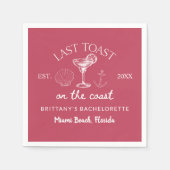 Laatste toast op de kust strand vrijgezellenfeest servet (Voorkant)