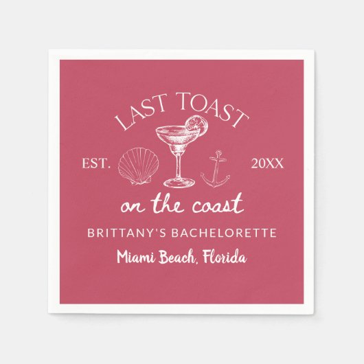 Laatste toast op de kust strand vrijgezellenfeest servet (Voorkant)