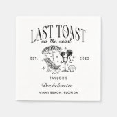 Laatste toast op de kust strand vrijgezellenfeest servet (Voorkant)