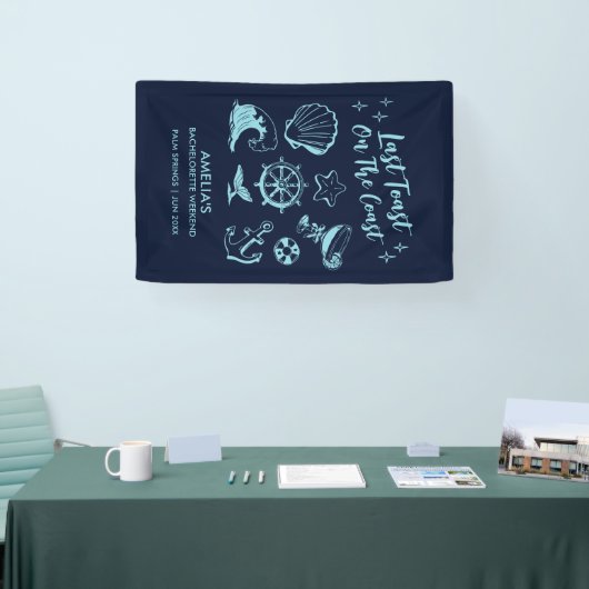 Laatste toast op de kust strand vrijgezellenfeest spandoek (Beurs)